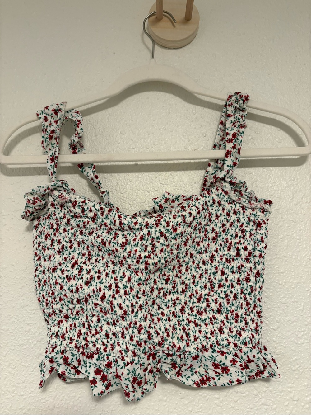 Floral Smocked Reformation crop Tank Top